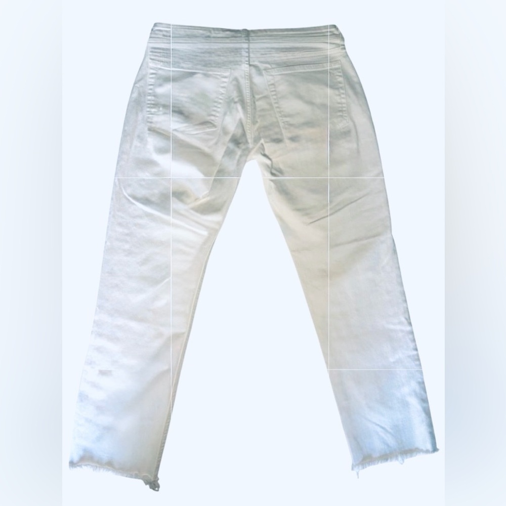 Rag and Bone Frayed Fringe Raw Edge White Jeans, Size 26 - Picture 9 of 13